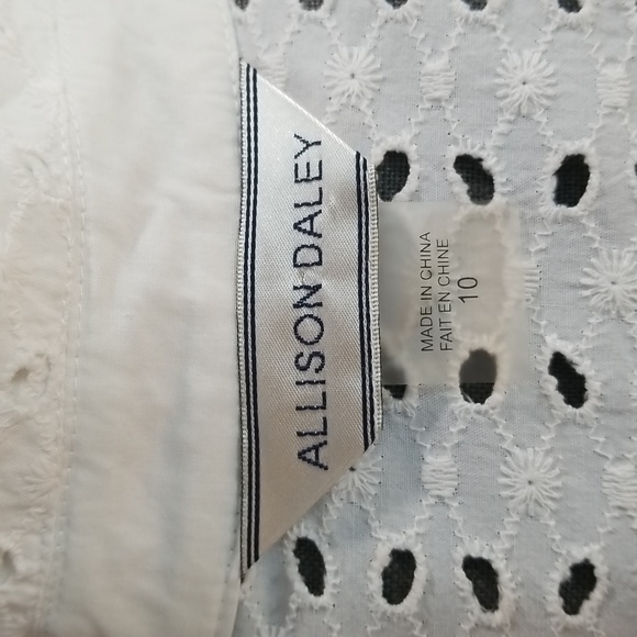 Allison Daley white eyelet jacket womens size 10  - 100% cotton - Picture 10 of 12